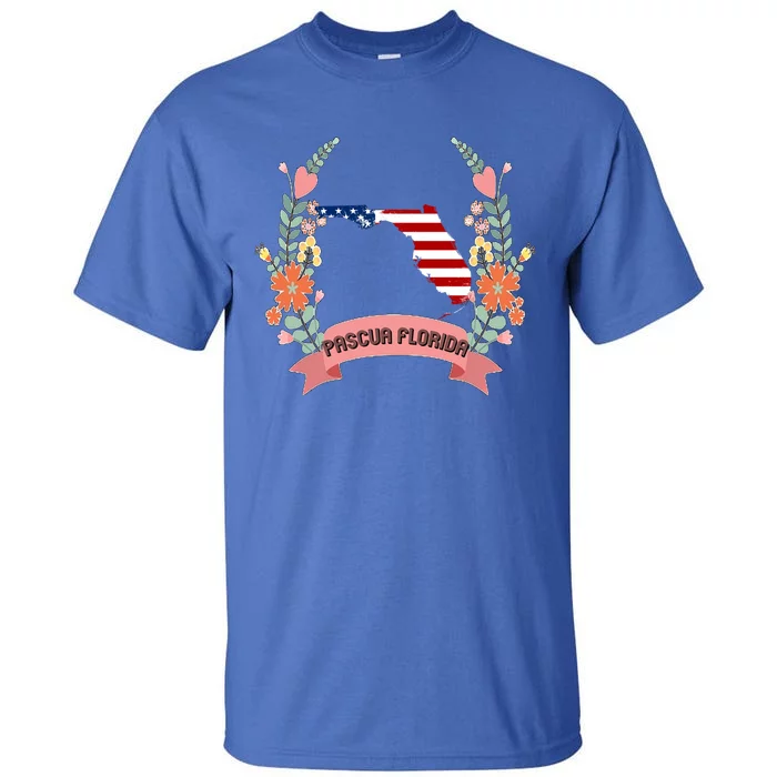 Cool Us Flag Graphic American Style Happy Pascua Florida Day Gift Tall T-Shirt