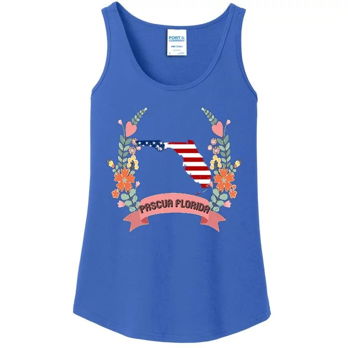 Cool Us Flag Graphic American Style Happy Pascua Florida Day Gift Ladies Essential Tank