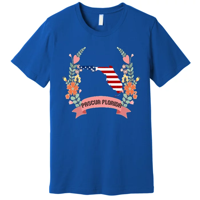 Cool Us Flag Graphic American Style Happy Pascua Florida Day Gift Premium T-Shirt