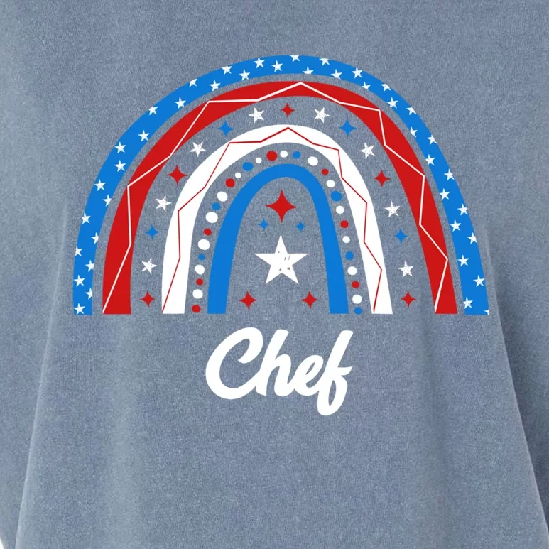 Chef Usa Flag 4th Of July American Gift Garment-Dyed Women's Muscle Tee