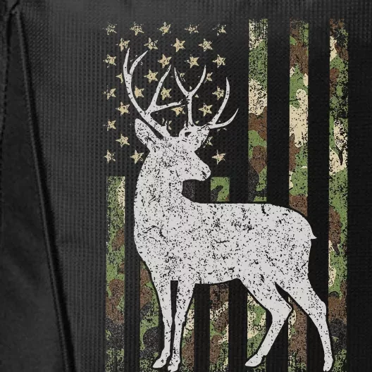 Camo USA Flag Deer Elk Buck Camoflage Hunting Hunter Gift City Backpack