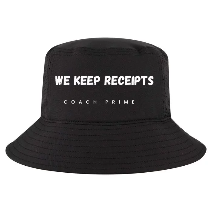 Colorado University Football Coach Prime Deion Sanders Fan We Keep Receipts Team Cool Comfort Performance Bucket Hat