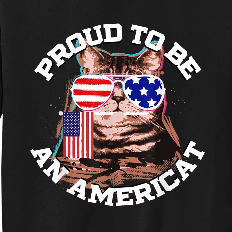 Cat US Flag Sunglasses Proud To Be An Americat Sweatshirt