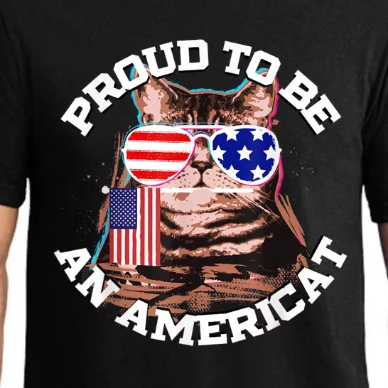 Cat US Flag Sunglasses Proud To Be An Americat Pajama Set