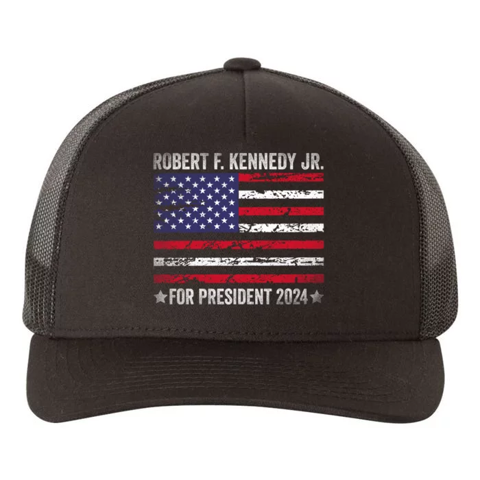 Cool Usa Flag Kennedy For President Vintage 2024 Yupoong Adult 5-Panel Trucker Hat