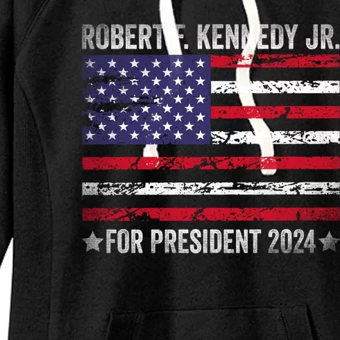 Cool Usa Flag Kennedy For President Vintage 2024 Women's Fleece Hoodie