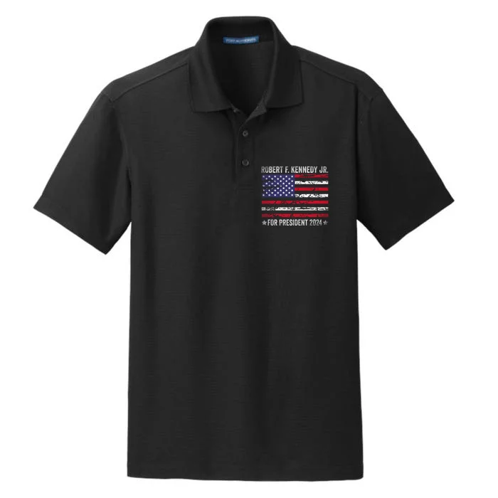 Cool Usa Flag Kennedy For President Vintage 2024 Dry Zone Grid Performance Polo