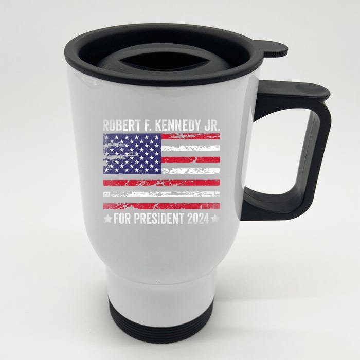 Cool Usa Flag Kennedy For President Vintage 2024 Front & Back Stainless Steel Travel Mug