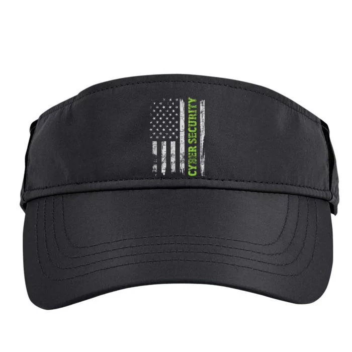 Cybersecurity USA Flag Computer Engineer Programmer Hacker Adult Drive Performance Visor