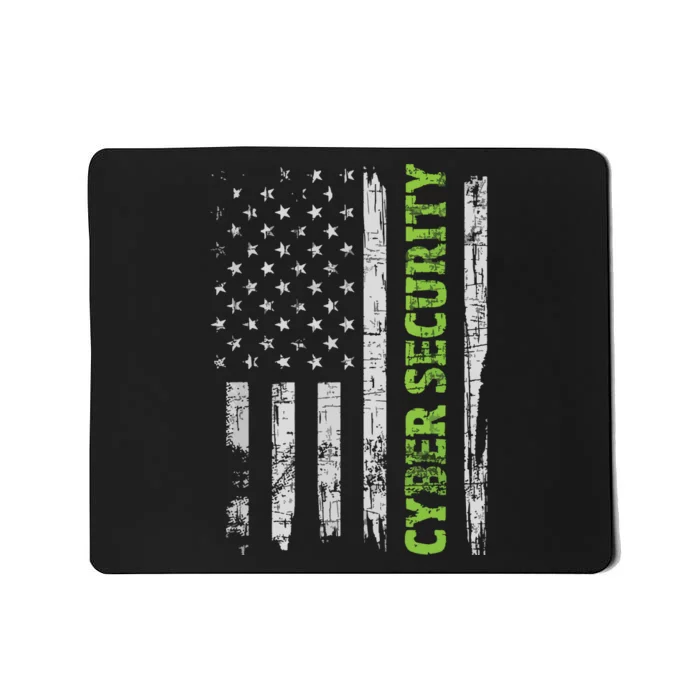 Cybersecurity USA Flag Computer Engineer Programmer Hacker Mousepad