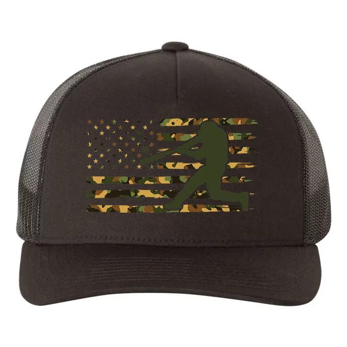 Camo USA Flag Baseball American Flag Baseball Yupoong Adult 5-Panel Trucker Hat