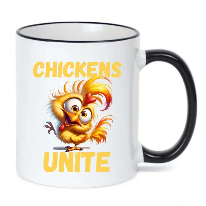 Chickens Unite Fun Yellow Chicken Black Color Changing Mug