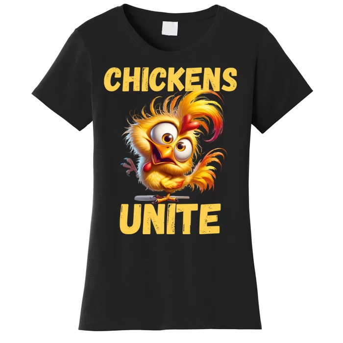 Chickens Unite Fun Yellow Chicken Women's T-Shirt