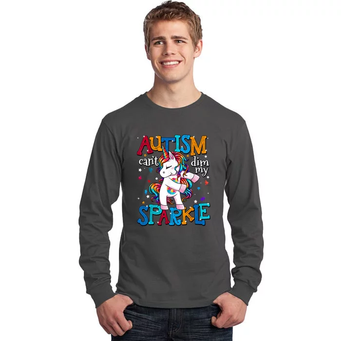 Cute Unicorn For Autism Mom Girl Gift Autism Awareness Tall Long Sleeve T-Shirt