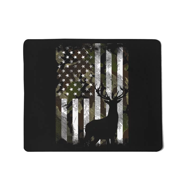 Camo US Flag Deer Elk Buck Hunting Dad Gift Mousepad