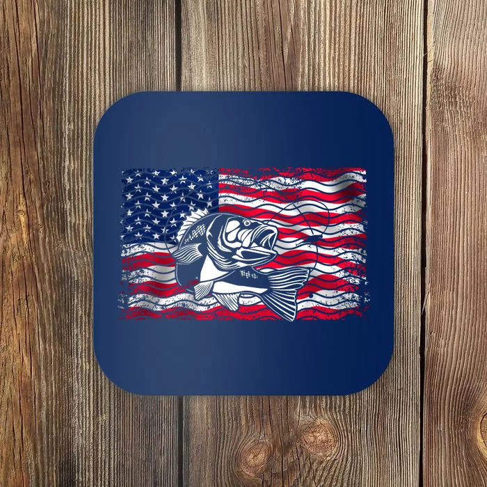 Cool Usa Flag With Fish Coaster