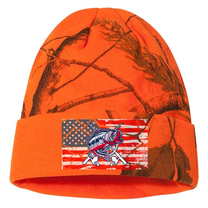 Cool Usa Fishing With Flag Kati - 12in Camo Beanie