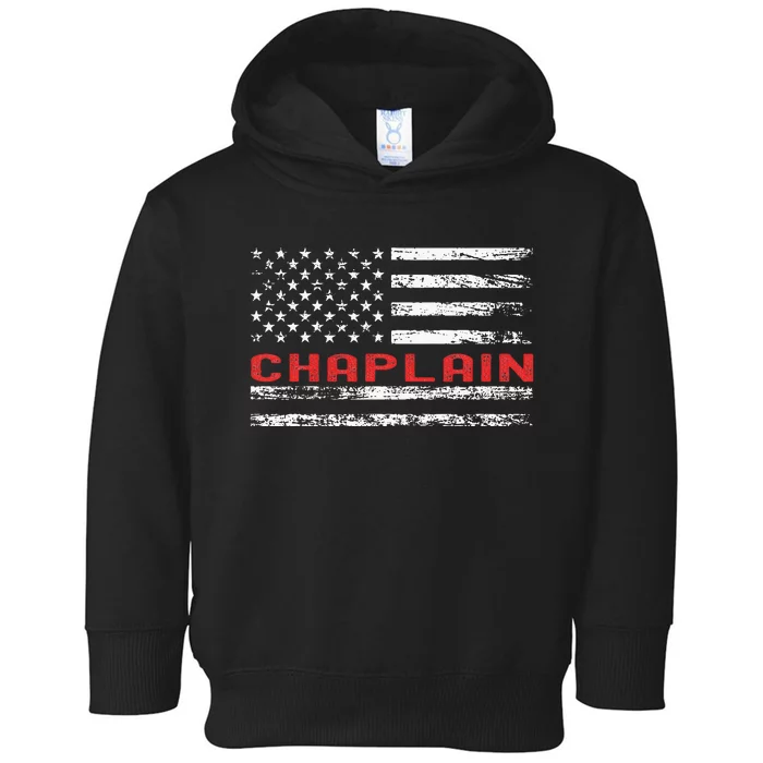 Chaplain Usa Flag Profession Retro Job Title Toddler Hoodie