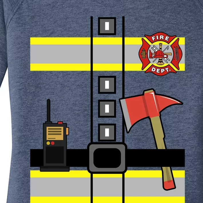 Cute Us Firefighter Costume Halloween Ready! Gift Women's Perfect Tri Tunic Long Sleeve Shirt