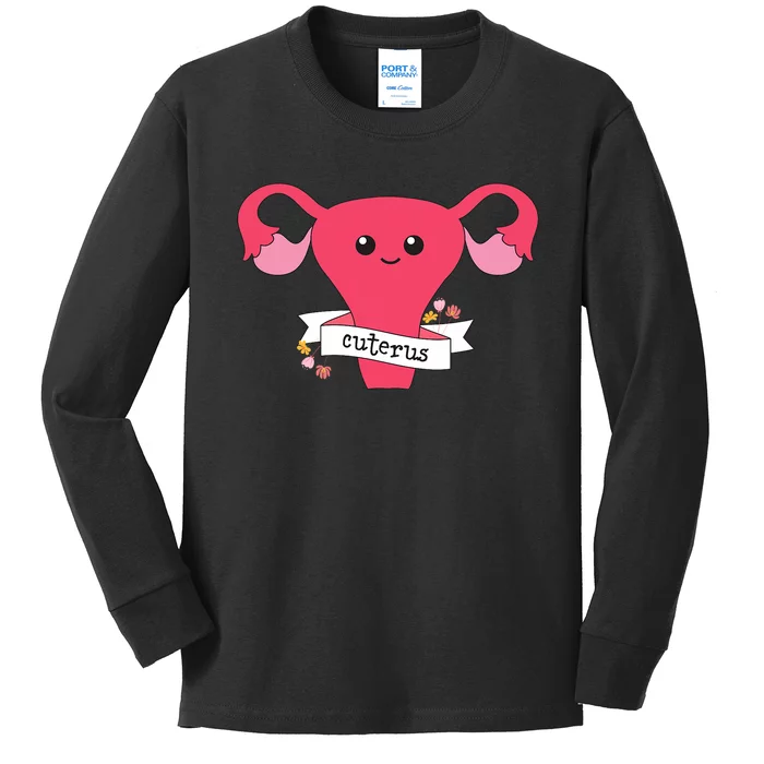 Cuterus Uterus Feminist Lgbt Feminism Kids Long Sleeve Shirt