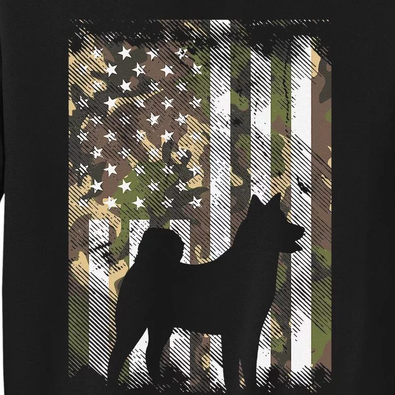 Camo US Flag Shiba Inu Akita Pet Japanese Dog Tall Sweatshirt