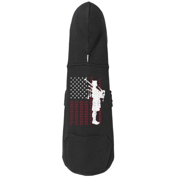 Cool Us Flag Bagpiper Design Bagpipe Players Doggie 3-End Fleece Hoodie