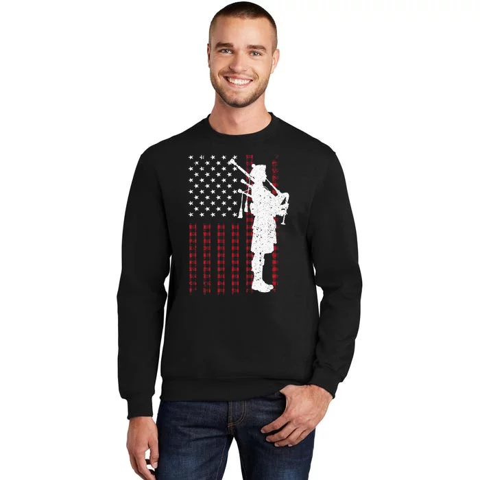 Cool Us Flag Bagpiper Design Bagpipe Players Sweatshirt