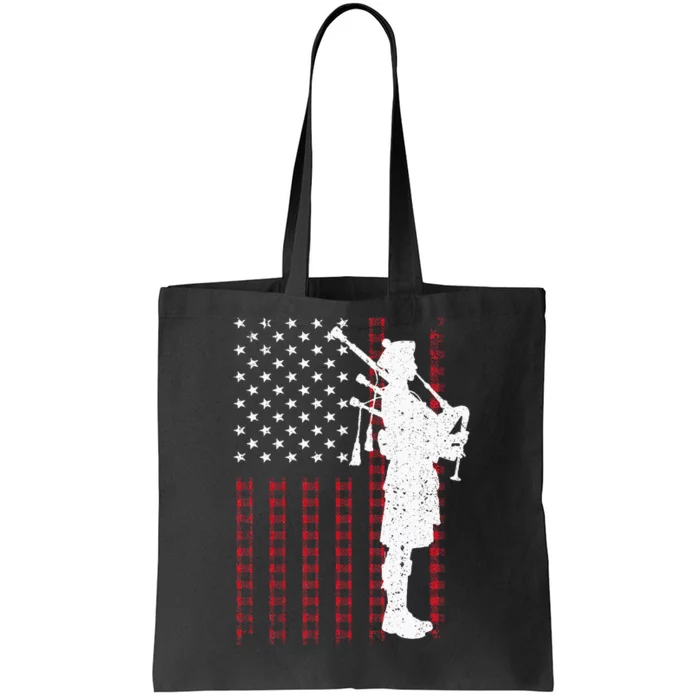 Cool Us Flag Bagpiper Design Bagpipe Players Tote Bag