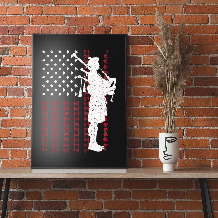 Cool Us Flag Bagpiper Design Bagpipe Players Poster