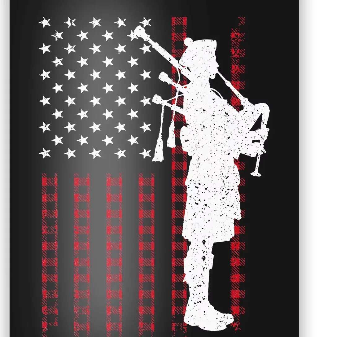 Cool Us Flag Bagpiper Design Bagpipe Players Poster