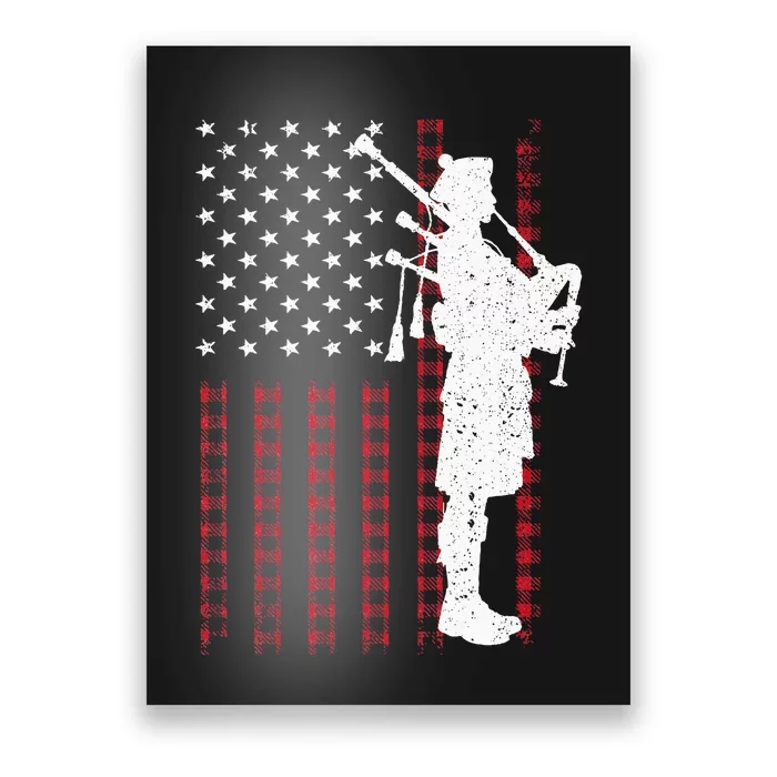 Cool Us Flag Bagpiper Design Bagpipe Players Poster