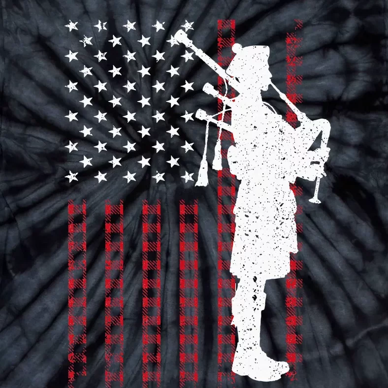 Cool Us Flag Bagpiper Design Bagpipe Players Tie-Dye T-Shirt