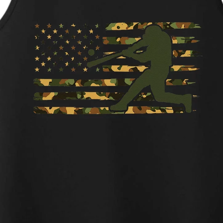 Camo USA Flag Baseball American Flag Baseball Performance Tank