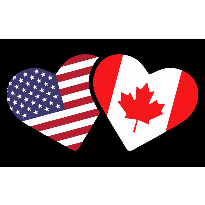 Canada Usa Flag Heart Canadian Americans Love Cute Bumper Sticker