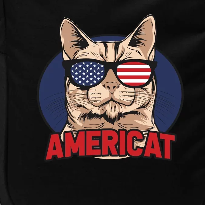 Cat US Flag Sunglasses Americat Cool 4th Of July Cat Impact Tech Backpack