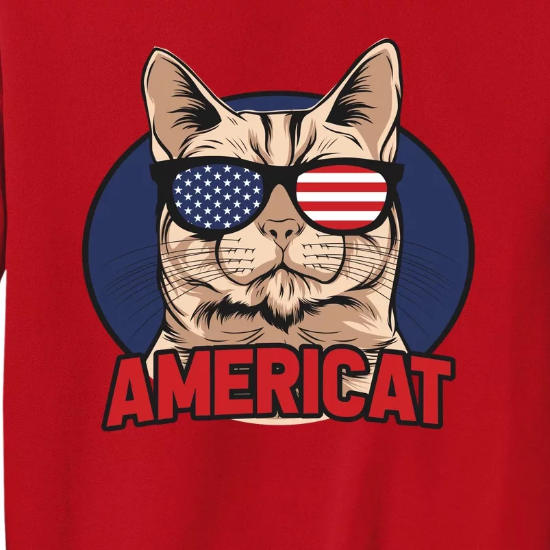 Cat US Flag Sunglasses Americat Cool 4th Of July Cat Sweatshirt