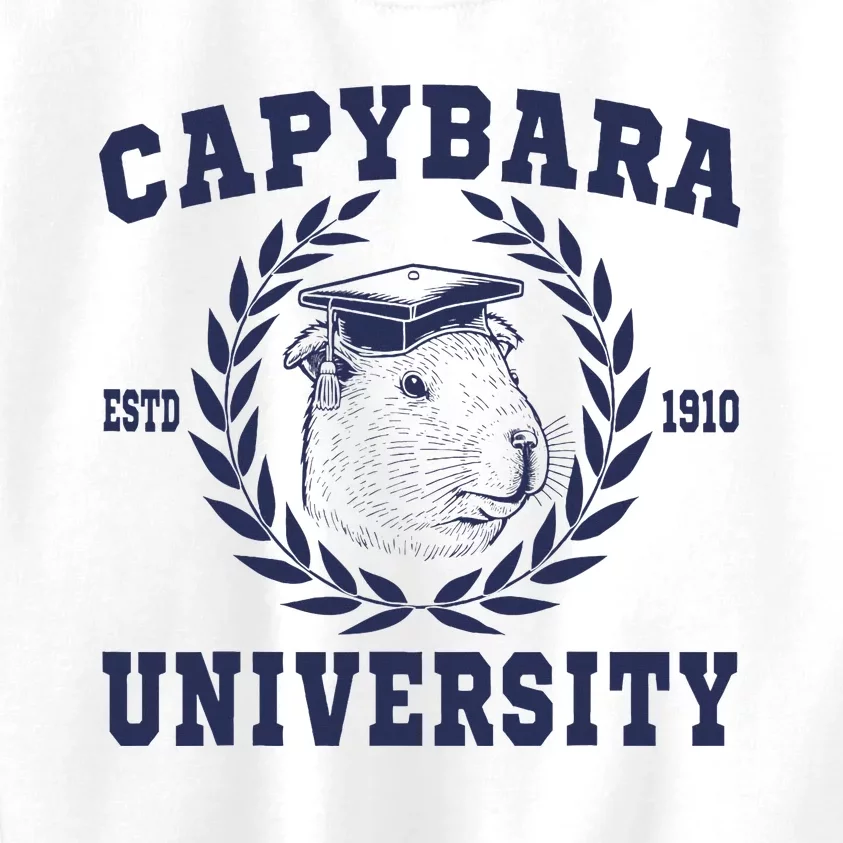 Capybara University Funny Capybara Meme Lover Kids Sweatshirt