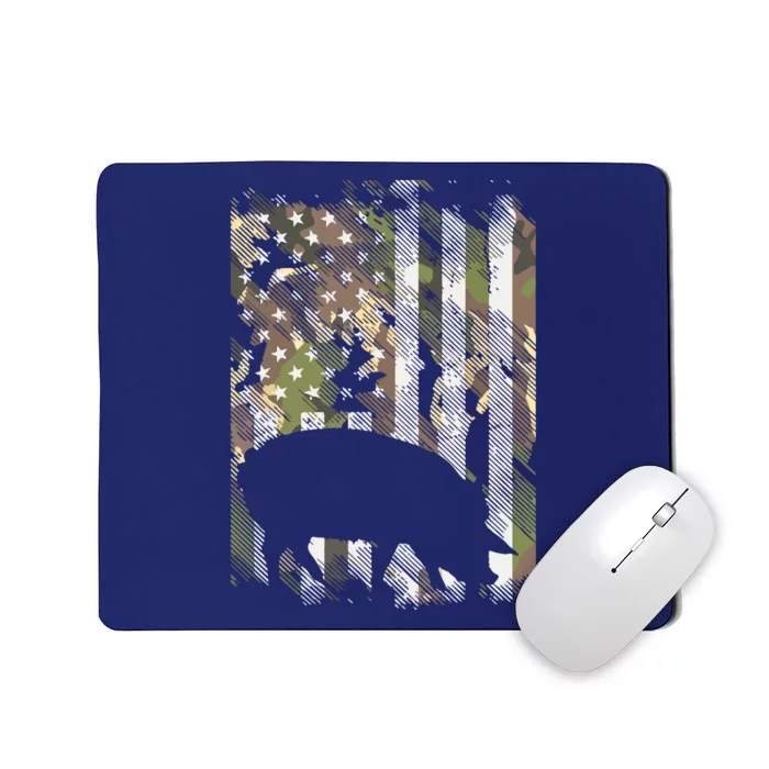 Camo US Flag Pig Vintage Farm Animal Patriotic Farmer Gift Mousepad