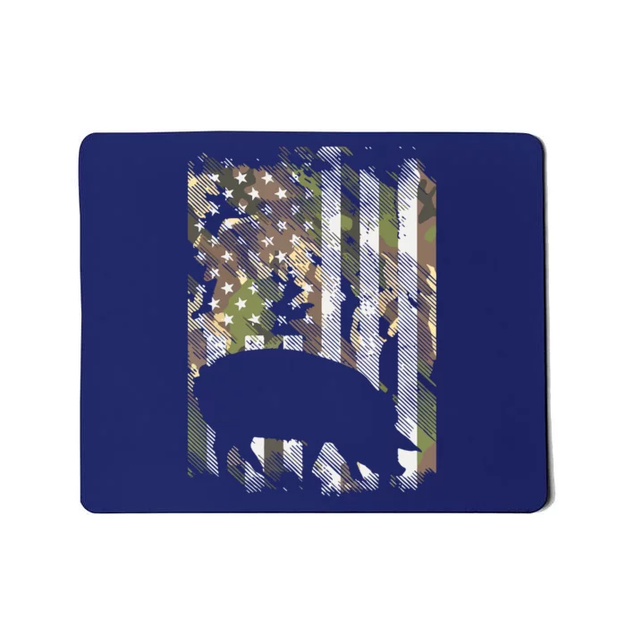 Camo US Flag Pig Vintage Farm Animal Patriotic Farmer Gift Mousepad