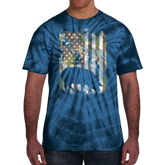 Camo US Flag Pig Vintage Farm Animal Patriotic Farmer Gift Tie-Dye T-Shirt