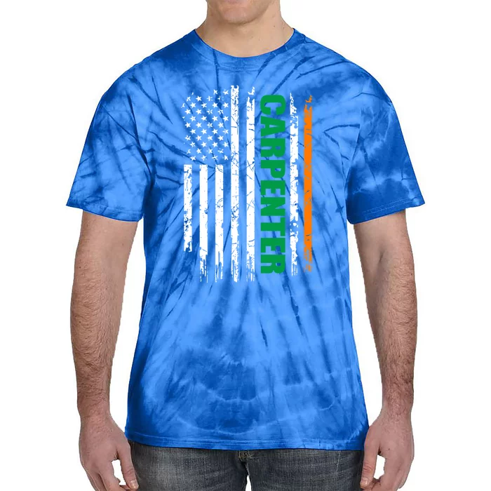 Carpenter Usa Flag Irish St Patrick Day Gift Tie-Dye T-Shirt