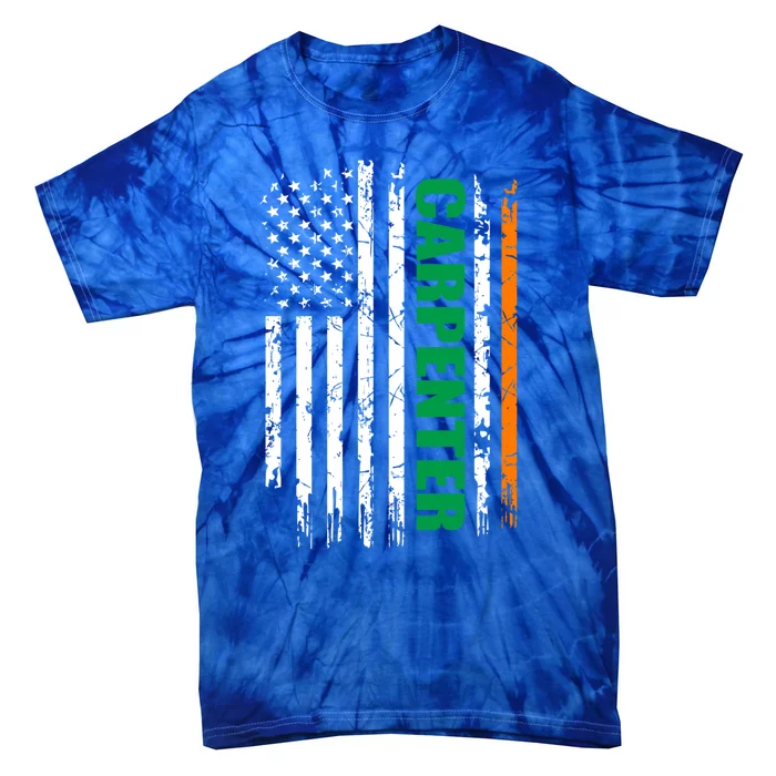 Carpenter Usa Flag Irish St Patrick Day Gift Tie-Dye T-Shirt