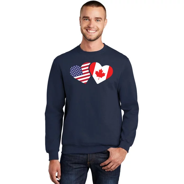 Canada USA Flag Heart Canadian Americans Love Cute Sweatshirt