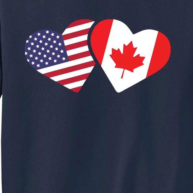 Canada USA Flag Heart Canadian Americans Love Cute Sweatshirt