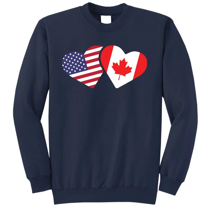 Canada USA Flag Heart Canadian Americans Love Cute Sweatshirt