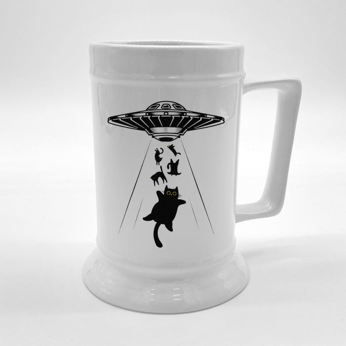 Cat UFO Funny Alien Front & Back Beer Stein