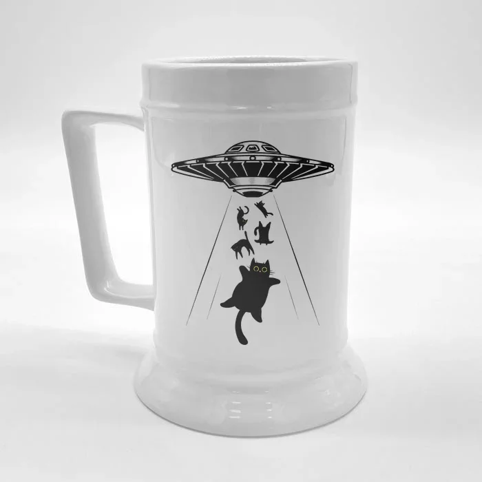 Cat UFO Funny Alien Front & Back Beer Stein