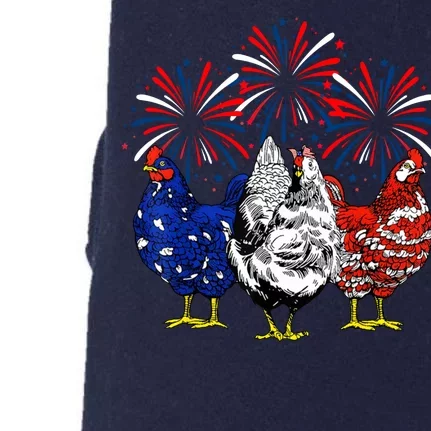 Chicken Usa Flag Patriotic Lover 4th Of July Doggie 3-End Fleece Hoodie