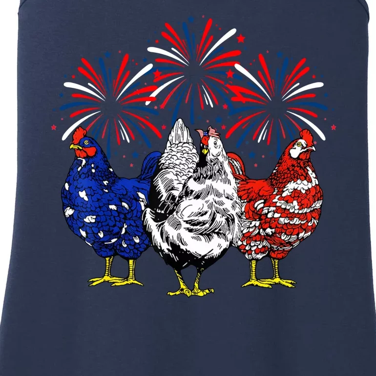 Chicken Usa Flag Patriotic Lover 4th Of July Ladies Essential Tank