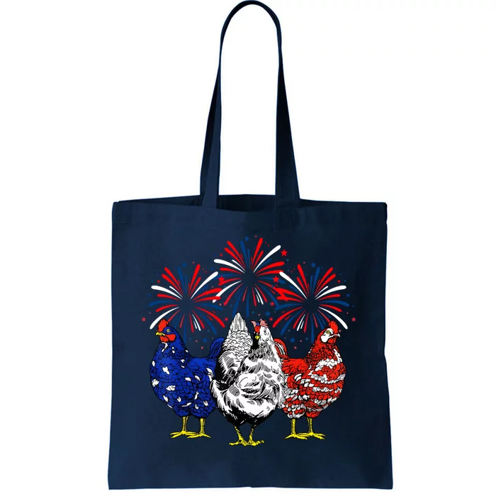 Chicken Usa Flag Patriotic Lover 4th Of July Tote Bag